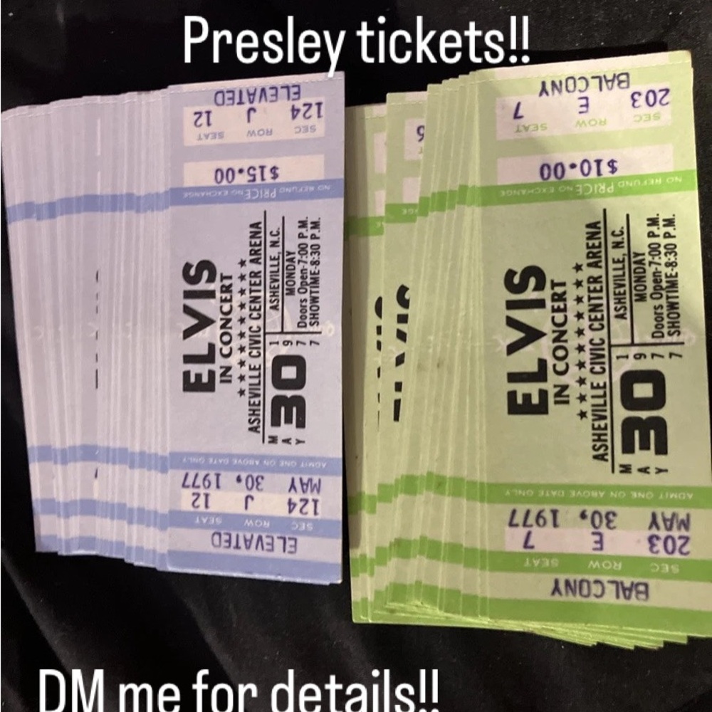 Elvis Presley Blue and Green Event Tickets